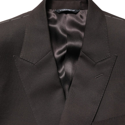 Dolce & Gabbana Dark Violet Wool Double Breasted Suit Jacket