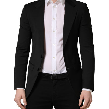 Dolce & Gabbana Black Polyester 2 Buttons Men Suit Jacket