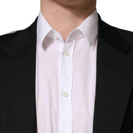 Dolce & Gabbana Black Polyester 2 Buttons Men Suit Jacket