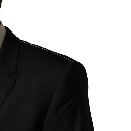 Dolce & Gabbana Black Wool Slim Fit Formal 3 Piece Men Suit