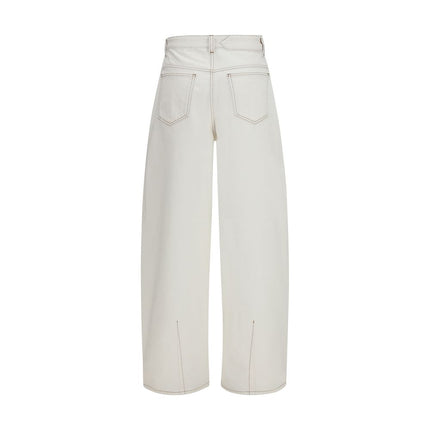 Jacquemus White Cotton High-Waisted Jean