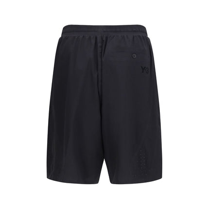 Y-3 Black Polyester Bermuda Shorts