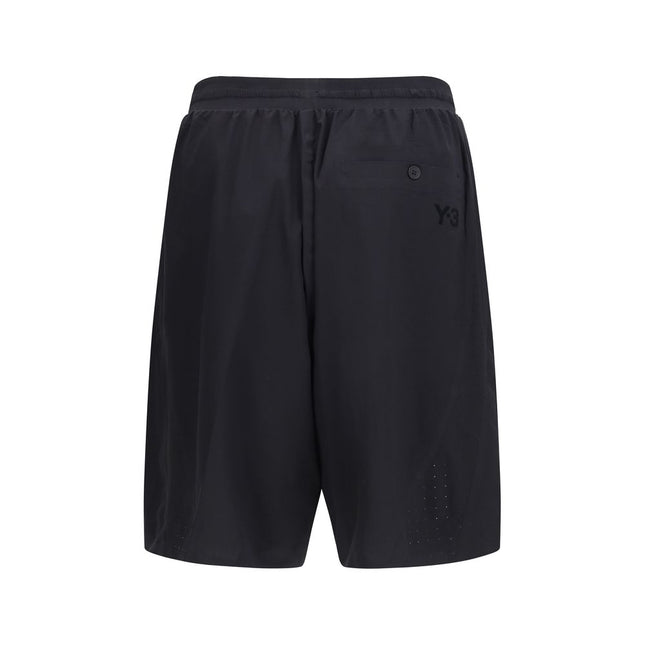 Y-3 Black Polyester Bermuda Shorts
