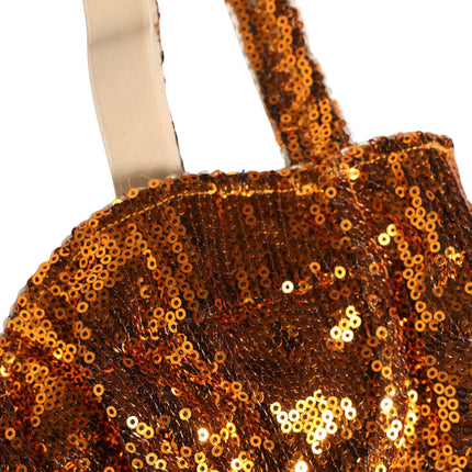 Dolce & Gabbana Gold Sequined Nyon Balconnet Bra Underwear