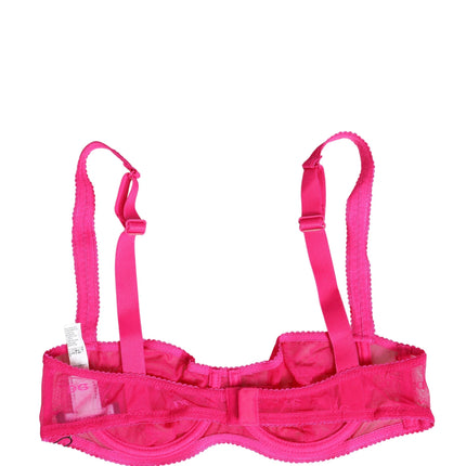 Dolce & Gabbana Pink Lace Mesh Underwire Balconnet Bra Underwear