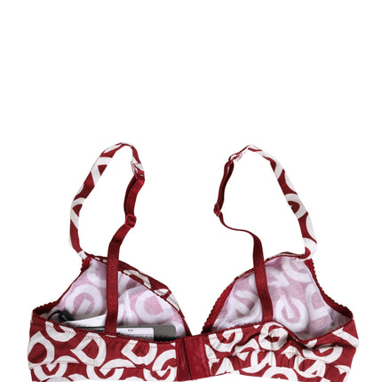 Dolce & Gabbana Red Logo Monogram Cotton Soft Cup Bra Underwear
