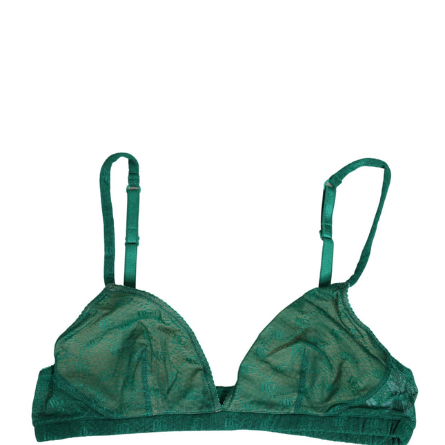 Dolce & Gabbana Green Nylon Stretch Soft Cup Brassiere Underwear