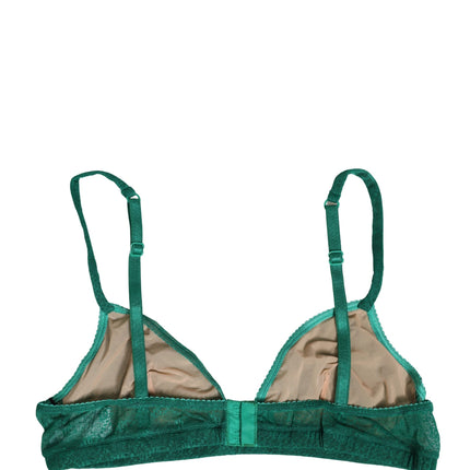 Dolce & Gabbana Green Nylon Stretch Soft Cup Brassiere Underwear