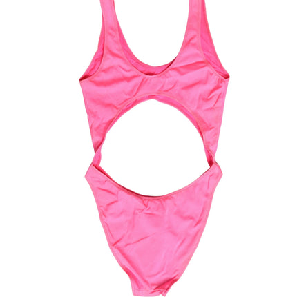 Dolce & Gabbana Pink Cut-Out High Leg One Piece Swimsuit Swimwear