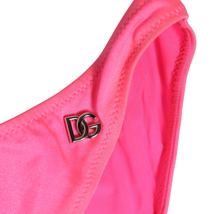 Dolce & Gabbana Pink Cut-Out High Leg One Piece Swimsuit Swimwear