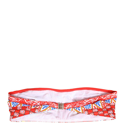 Dolce & Gabbana Multicolor Carretto Bandeau Swimsuit Top Swimwear