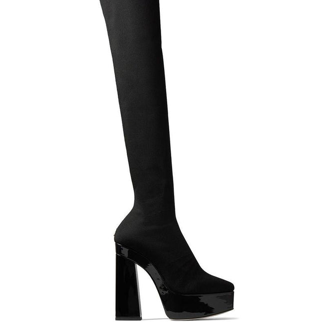 Jimmy Choo Black Fabric Over The Knee