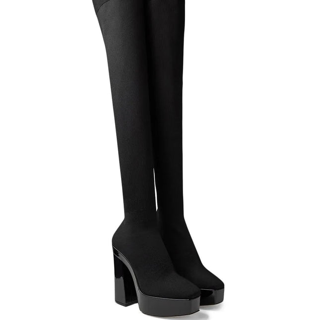 Jimmy Choo Black Fabric Over The Knee