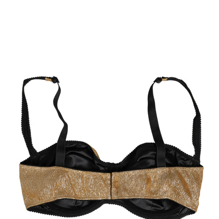 Dolce & Gabbana Gold Semi-Pad Underwire Balconette Bra Underwear