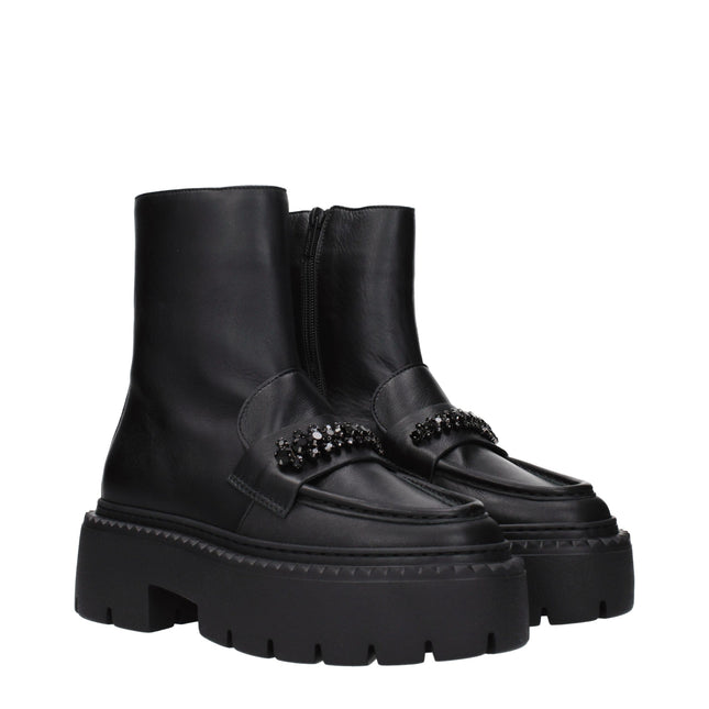 Jimmy Choo Black Leather Ankle Boots