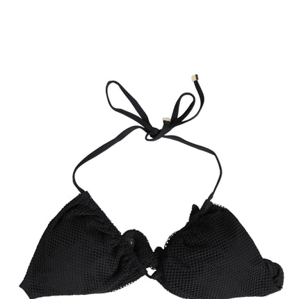 Dolce & Gabbana Black Padded Triangle Halter Bikini Top Swimwear