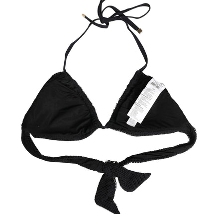 Dolce & Gabbana Black Padded Triangle Halter Bikini Top Swimwear