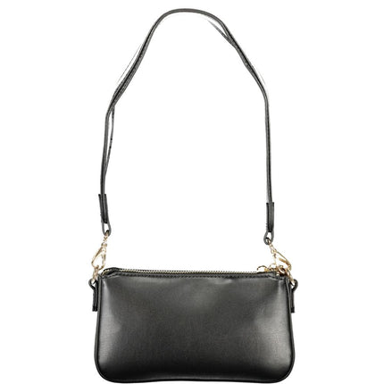 Mario Valentino Nero Poliuretano Women's Handbag with Adjustable Shoulder Strap