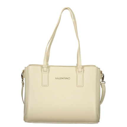 Mario Valentino Beige Poliuretano Women's Bag with Adjustable Strap and Pockets