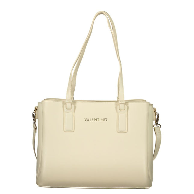 Mario Valentino Beige Poliuretano Women's Bag with Adjustable Strap and Pockets