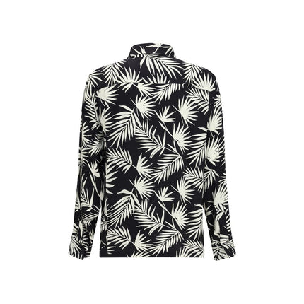 Laneus Black Viscose Pattern Shirt