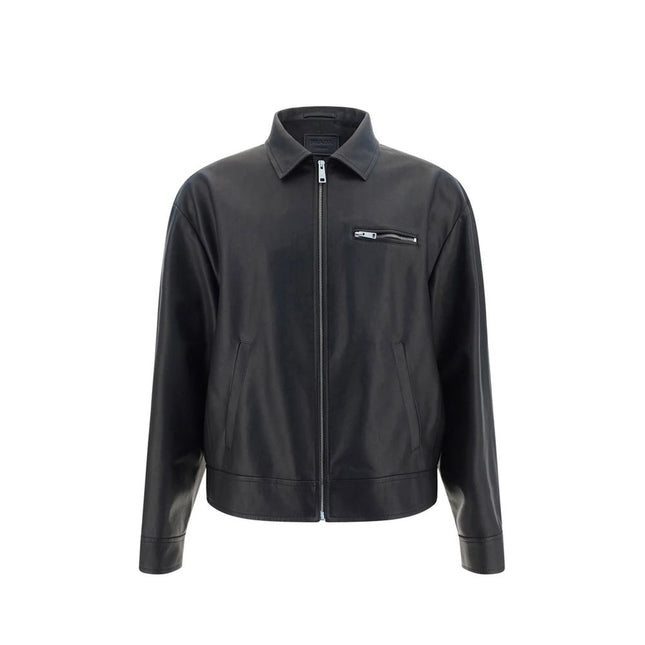 Prada Black Lamb Leather Leather Jacket
