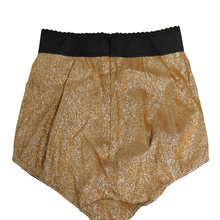 Dolce & Gabbana Gold Silk Blend High Waist Girdle Panty Underwear