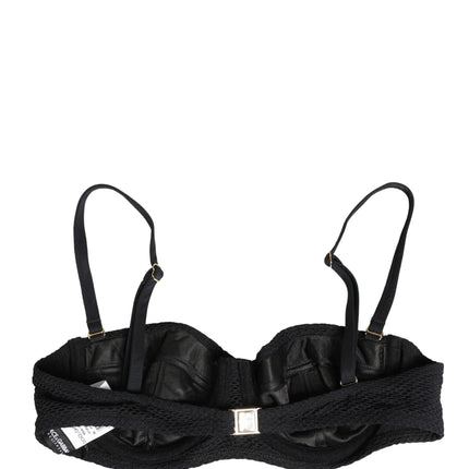 Dolce & Gabbana Black Nylon Padded Balconnet Brassiere Underwear