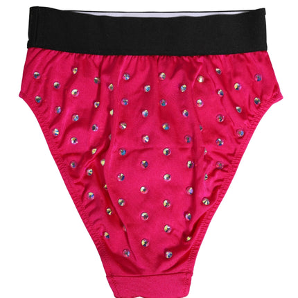 Dolce & Gabbana Pink Crystal High Waist Brief Panty Underwear