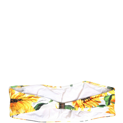 Dolce & Gabbana Multicolor Sunflower Print Bandeau Top Swimwear