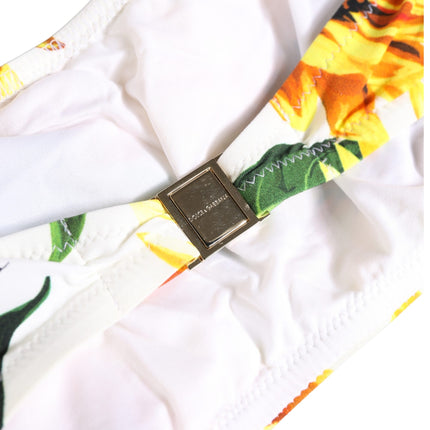 Dolce & Gabbana Multicolor Sunflower Print Bandeau Top Swimwear