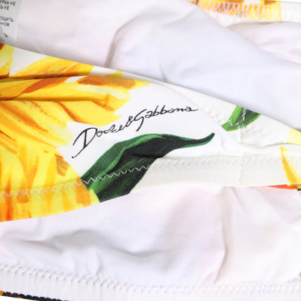 Dolce & Gabbana Multicolor Sunflower Print Bandeau Top Swimwear