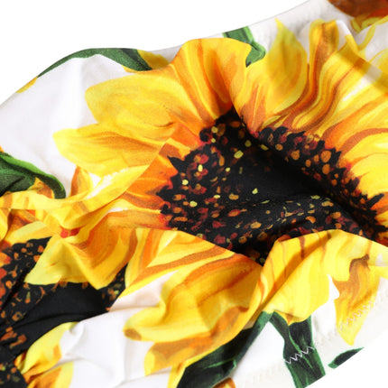 Dolce & Gabbana Multicolor Sunflower Print Bandeau Top Swimwear