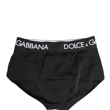 Dolce & Gabbana Black Logo Waistband Coulotte Panty Underwear