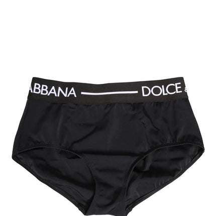 Dolce & Gabbana Black Logo Waistband Coulotte Panty Underwear
