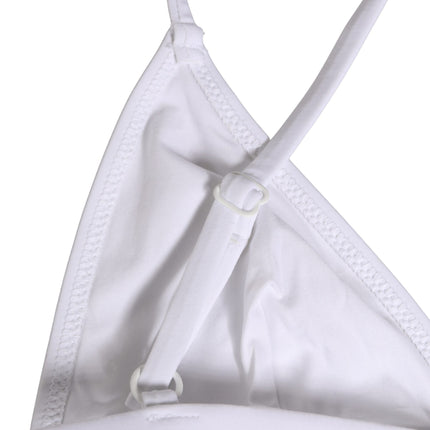 Dolce & Gabbana White Nylon Triangle Beachwear Bikini Top Swimwear