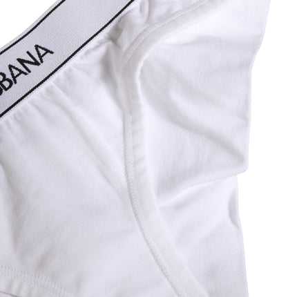 Dolce & Gabbana White Cotton Logo Waistband Brief Panty Underwear