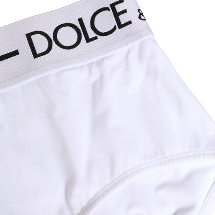 Dolce & Gabbana White Nylon Logo Waistband Panty Underwear