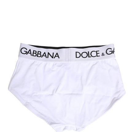 Dolce & Gabbana White Nylon Logo Waistband Panty Underwear