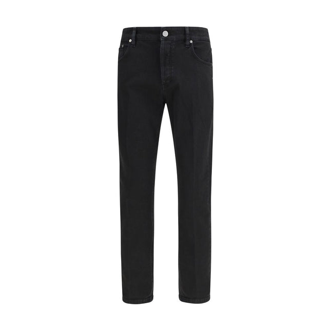 PT Torino Black Cotton Tapered Jeans