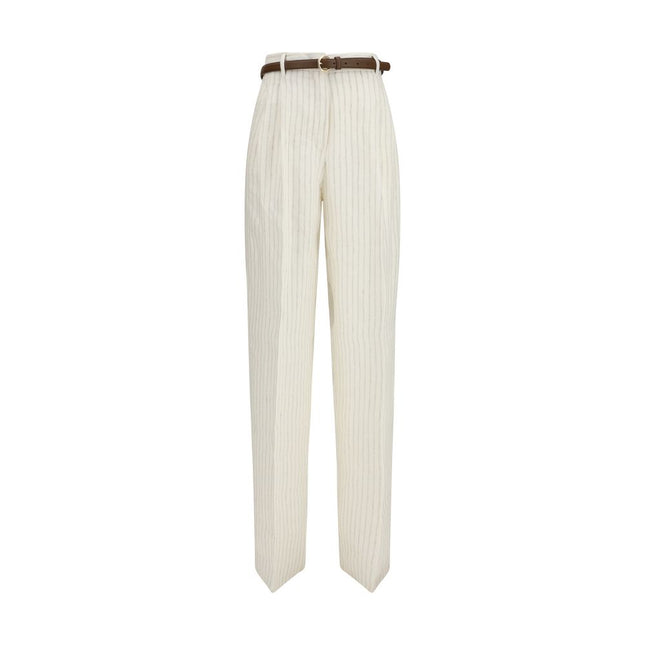 Max Mara Beige Linen Casual Pants