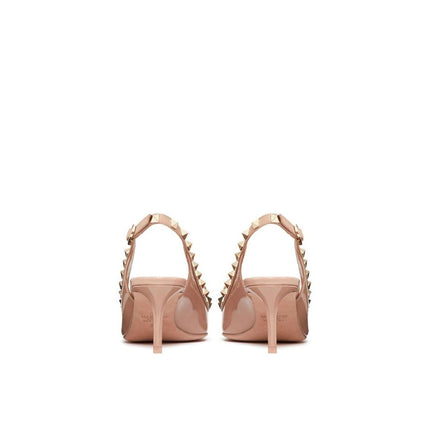 Valentino Garavani Beige Calfskin Mid Heel Pumps