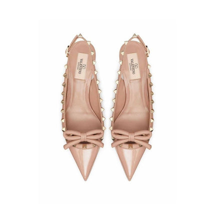 Valentino Garavani Beige Calfskin Mid Heel Pumps