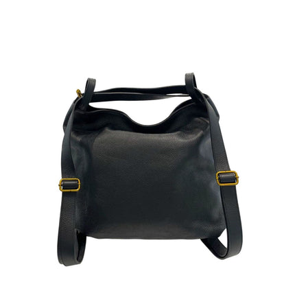 Baldinini Trend Black Leather Women Backpack