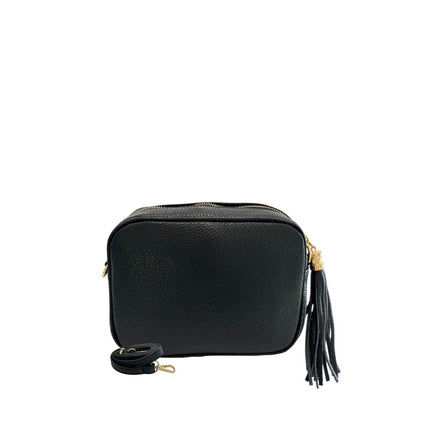 Baldinini Trend Black Cowhide Leather Women Crossbody