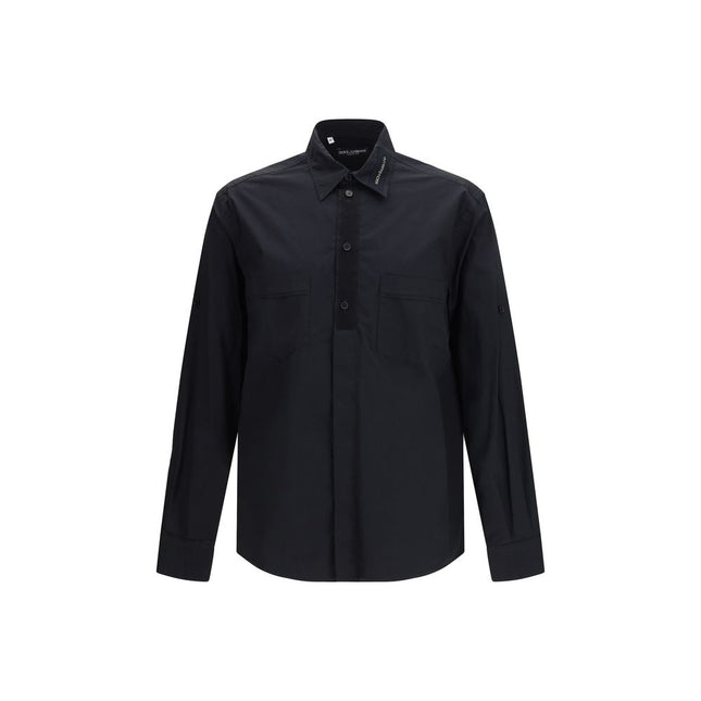 Dolce & Gabbana Black Cotton Dress Shirt