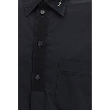 Dolce & Gabbana Black Cotton Dress Shirt