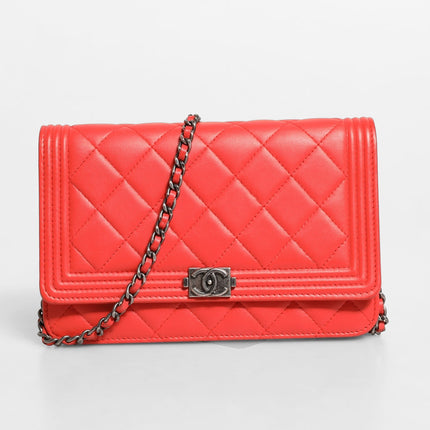 Chanel Boy Wallet on Chain Red Lambskin