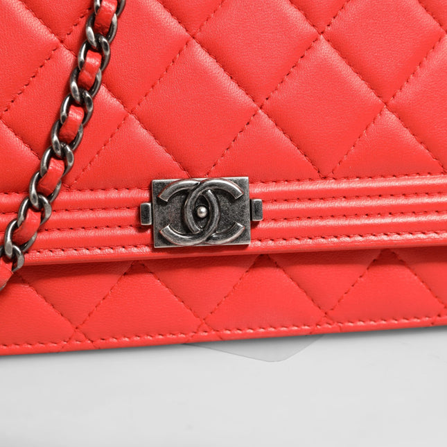 Chanel Boy Wallet on Chain Red Lambskin