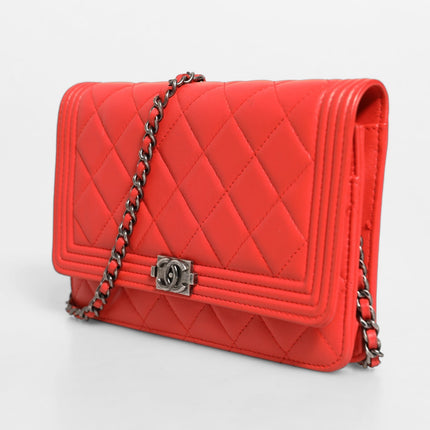 Chanel Boy Wallet on Chain Red Lambskin